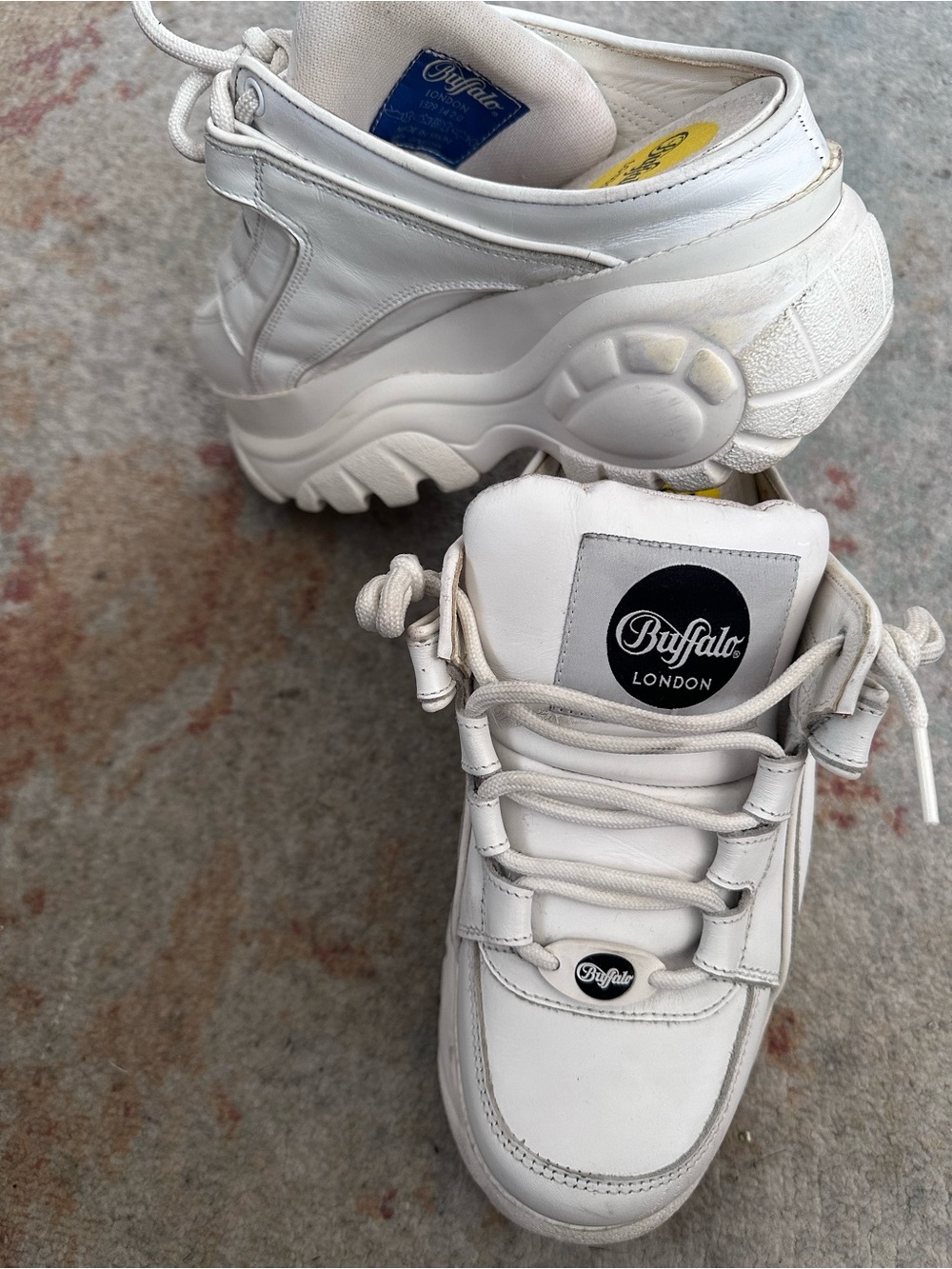 Buffalo London Women's White Platform Sneakers